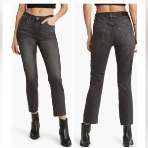 Edwin Bree Slim Straight Crop Jean 27 X 26 Vintage Washed Black Raw Grunge